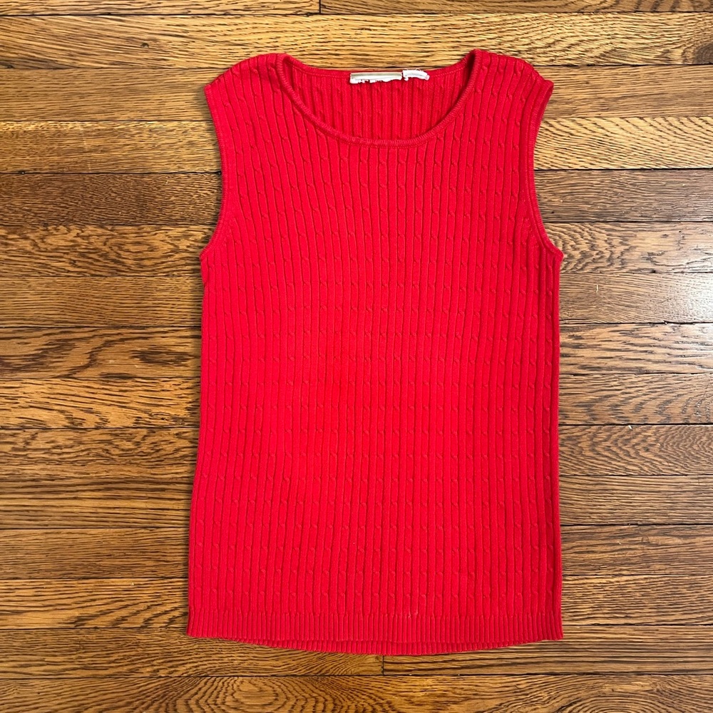 Vintage 90s Red Sleeveless Knit Top